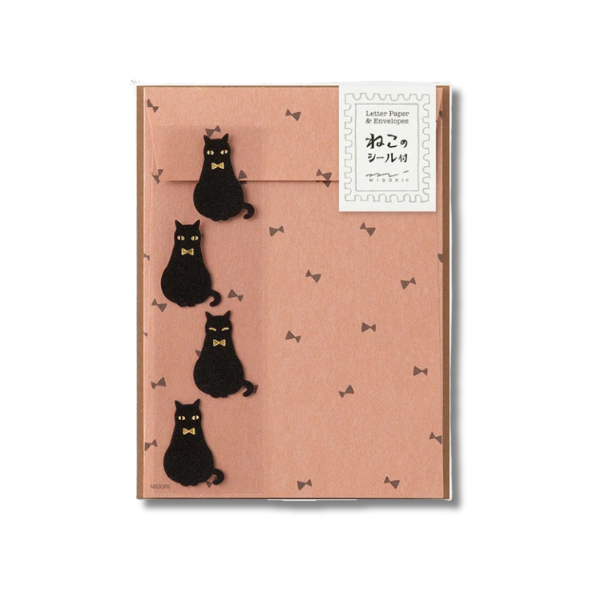 Midori Letter Set with Fluffy Animal Stickers - Cat