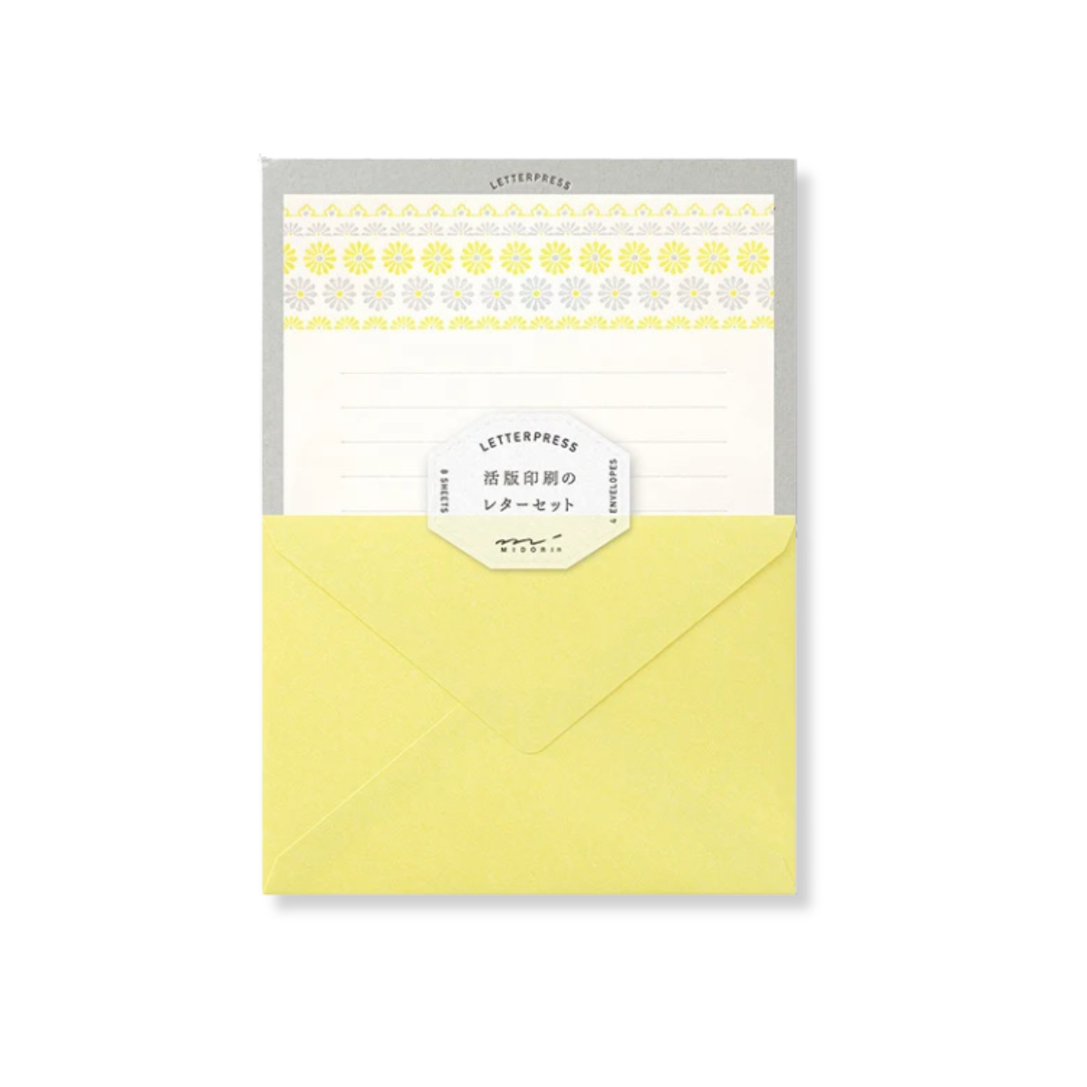 Midori Letterpress Letter Set - Floral