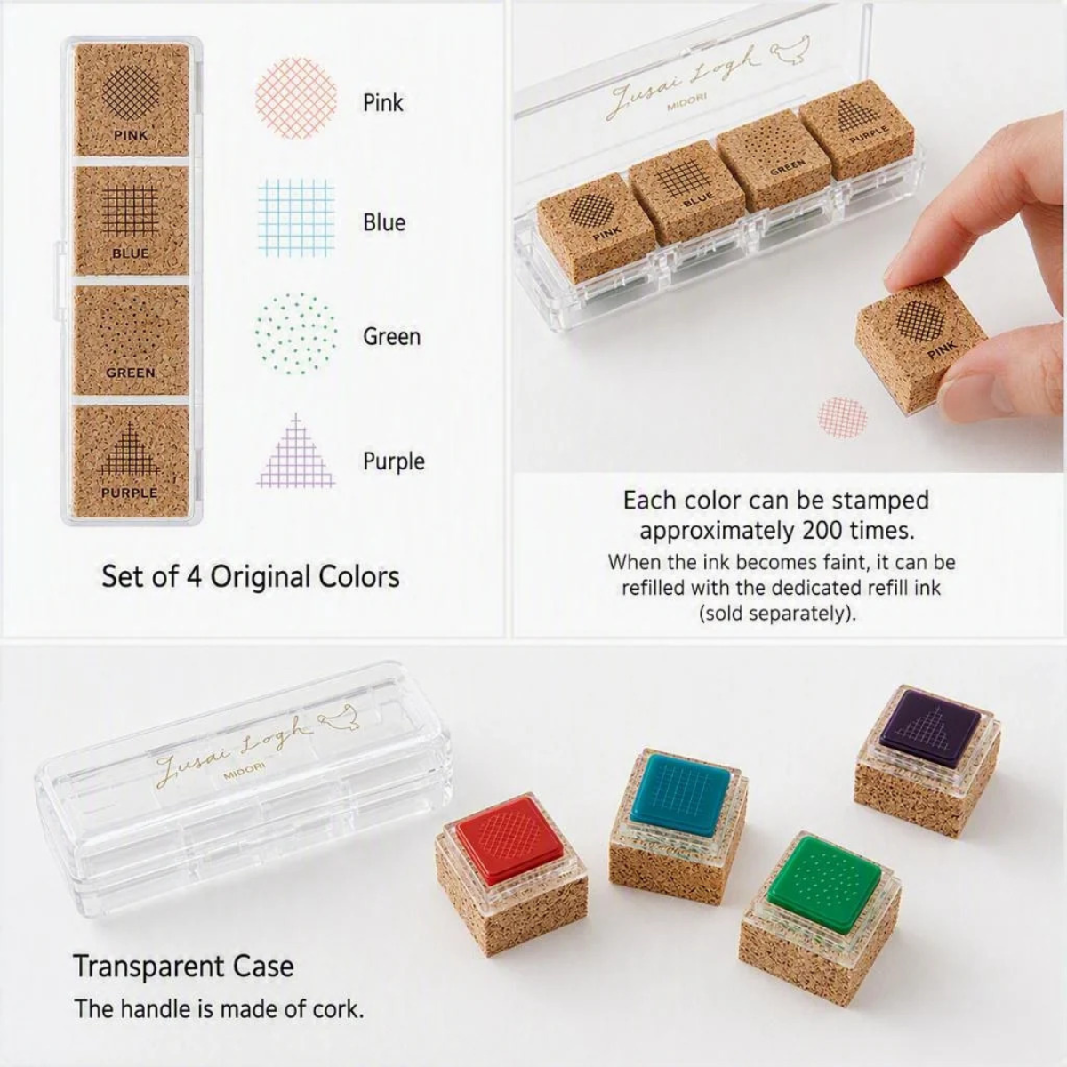 Midori Yuru Log Stamp - Geometric