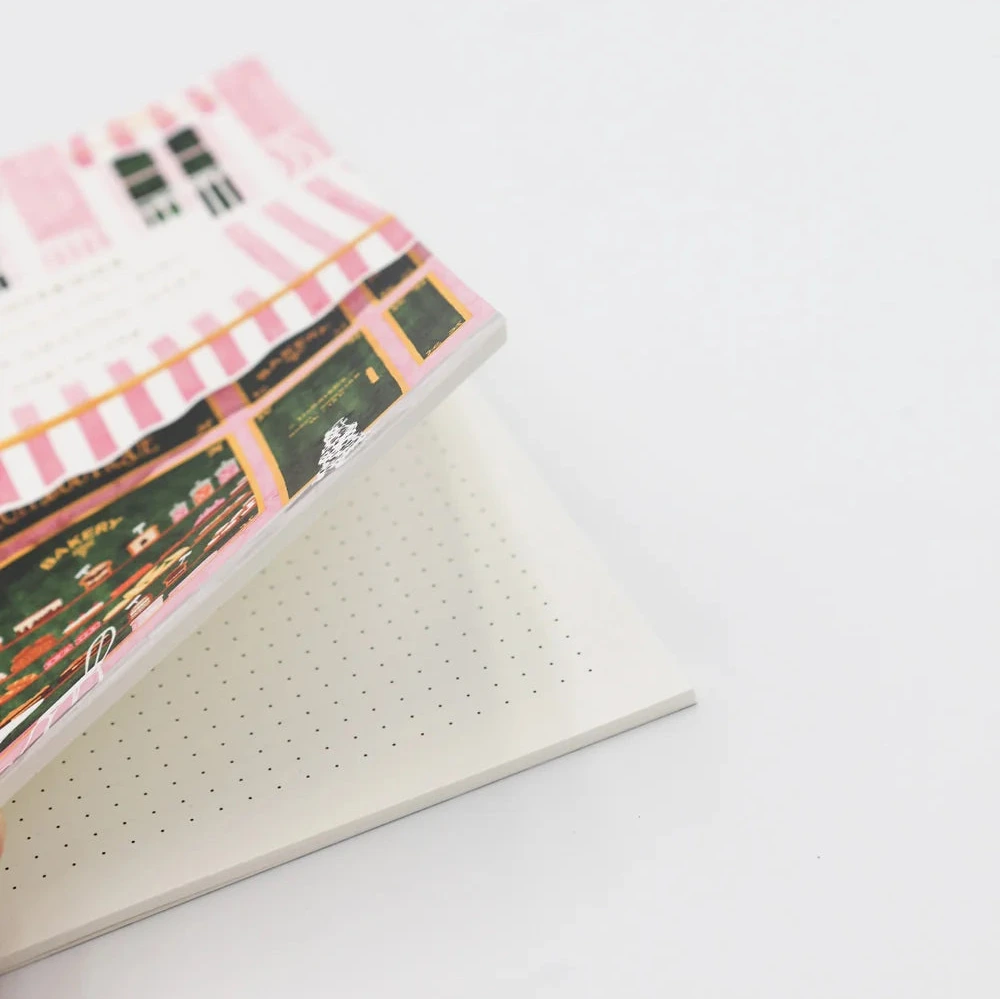 Notebook with a colorful cover on a white background