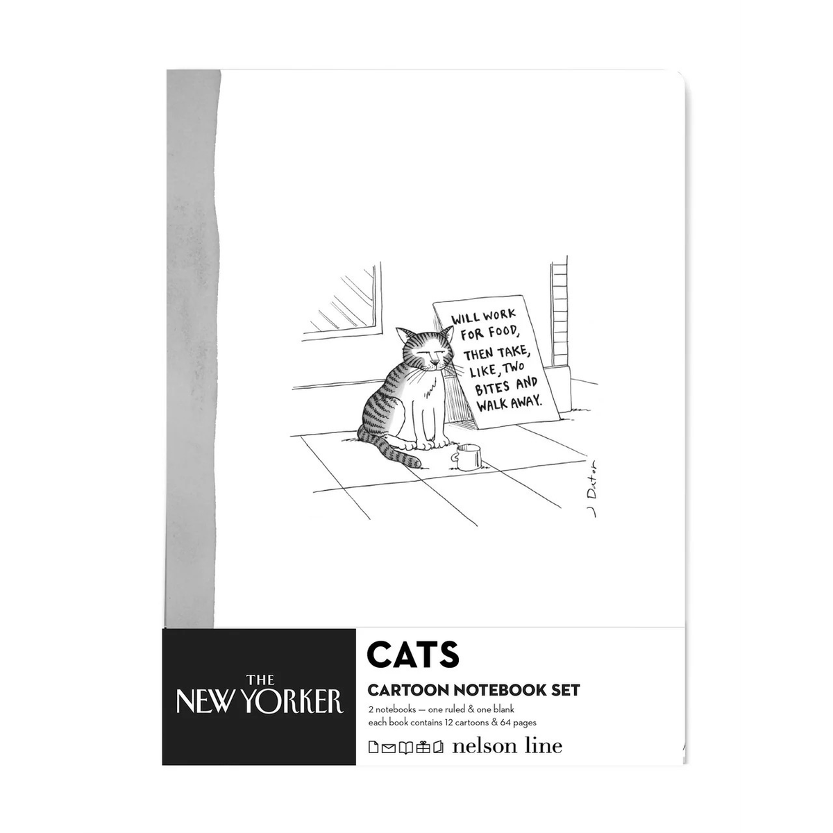 Nelson Line New Yorker 2 Pack Notebooks Set - Cats
