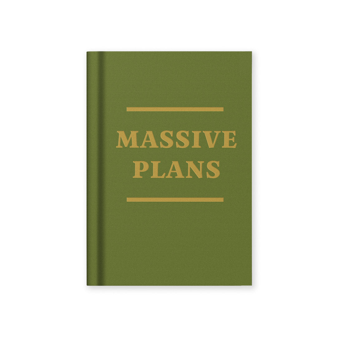 Ohh Deer A7 Fabric Hardback Notebook "Massive Plans"