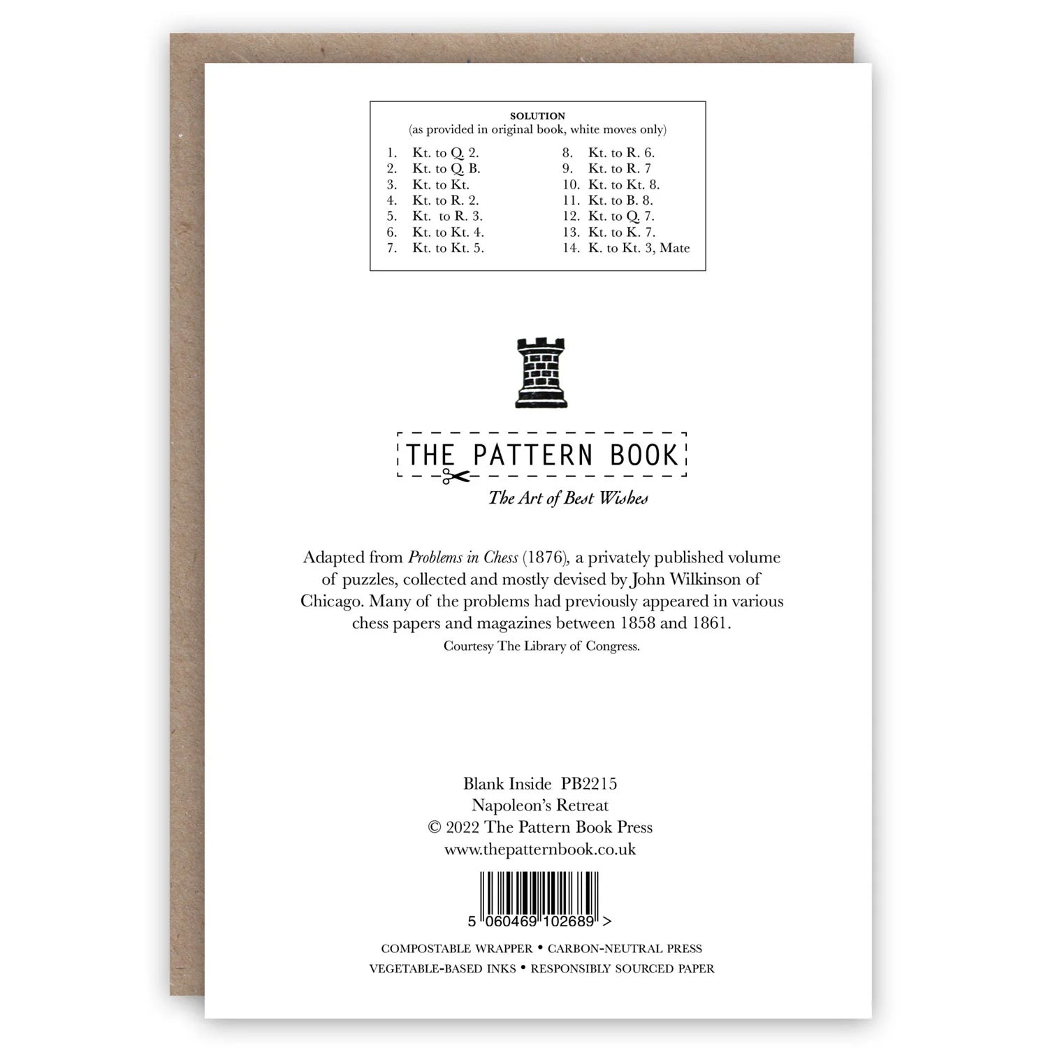 Chessboard with pieces and text on a beige background