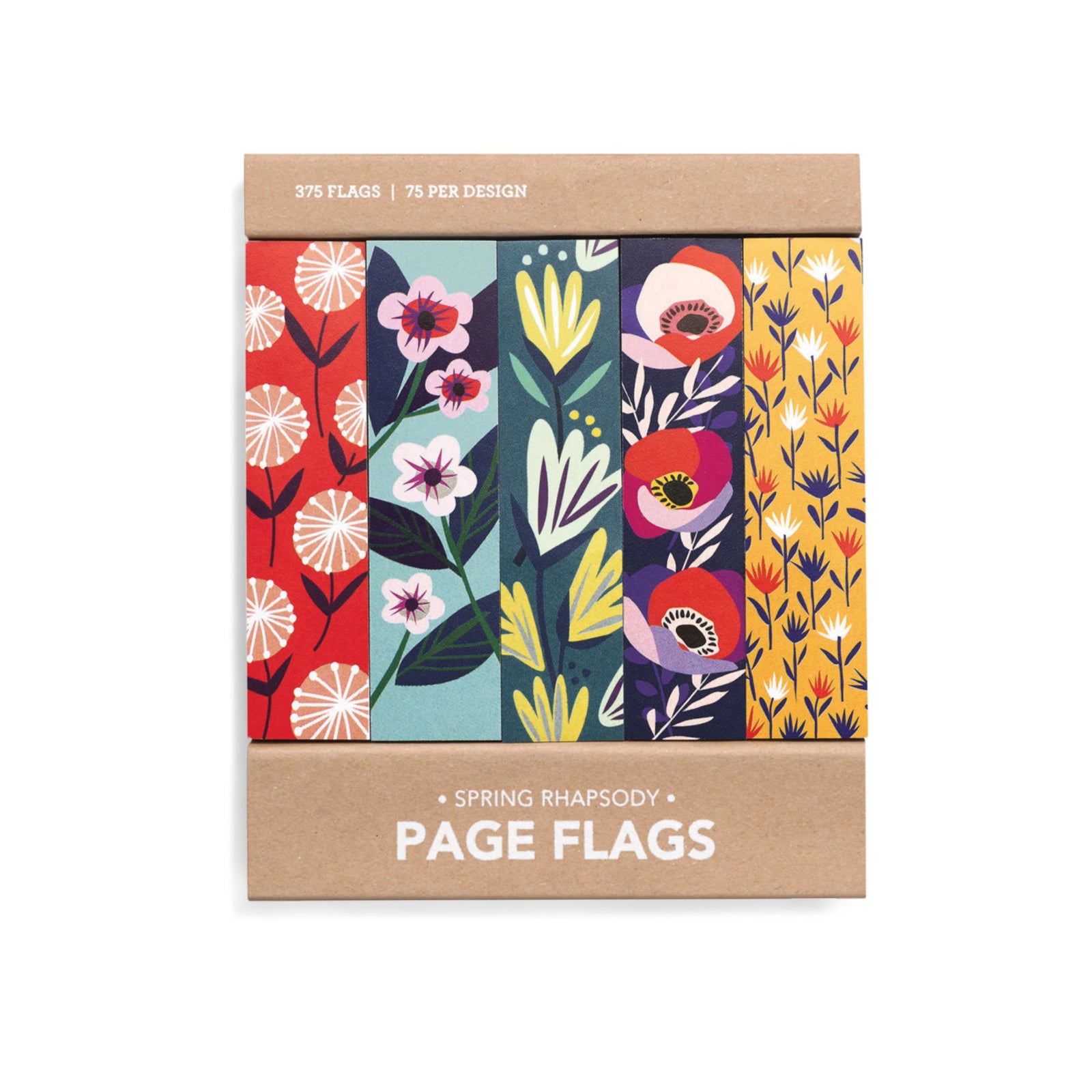 Pack of of Window Garden Page Flags on a white background with various plant designs and a pensive cat