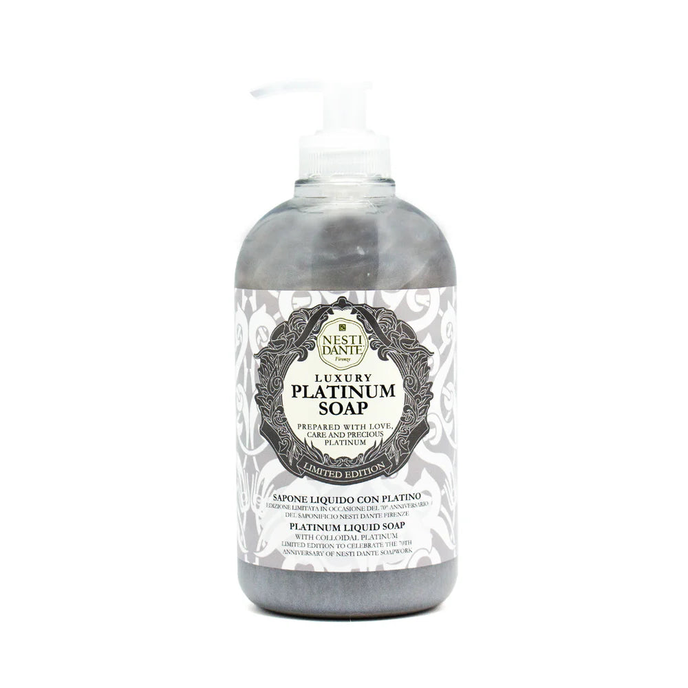 The Silvery coloured pump bottle for the Luxury Platinum hand soap