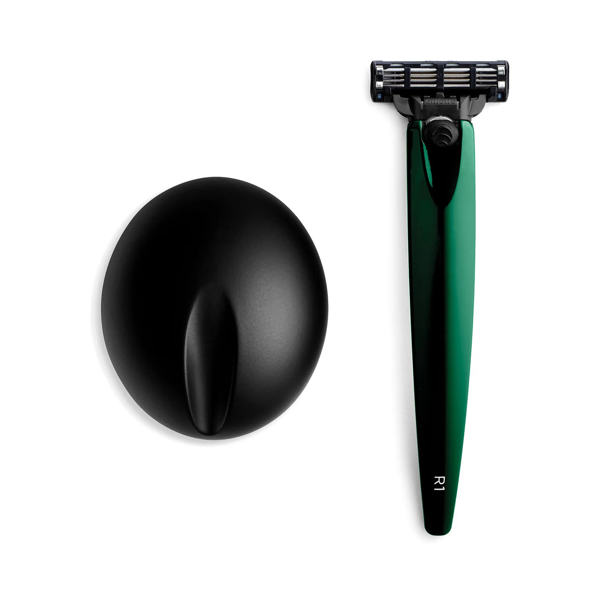 Bolin Webb R1 Gillette Mach3 Razor - British Green and Stand