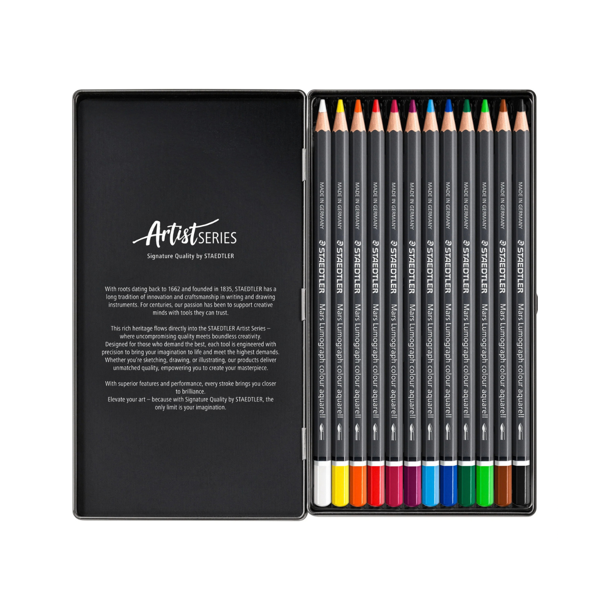 STAEDTLER Mars Lumograph Aquarell Watercolour Pencils – Set of 12