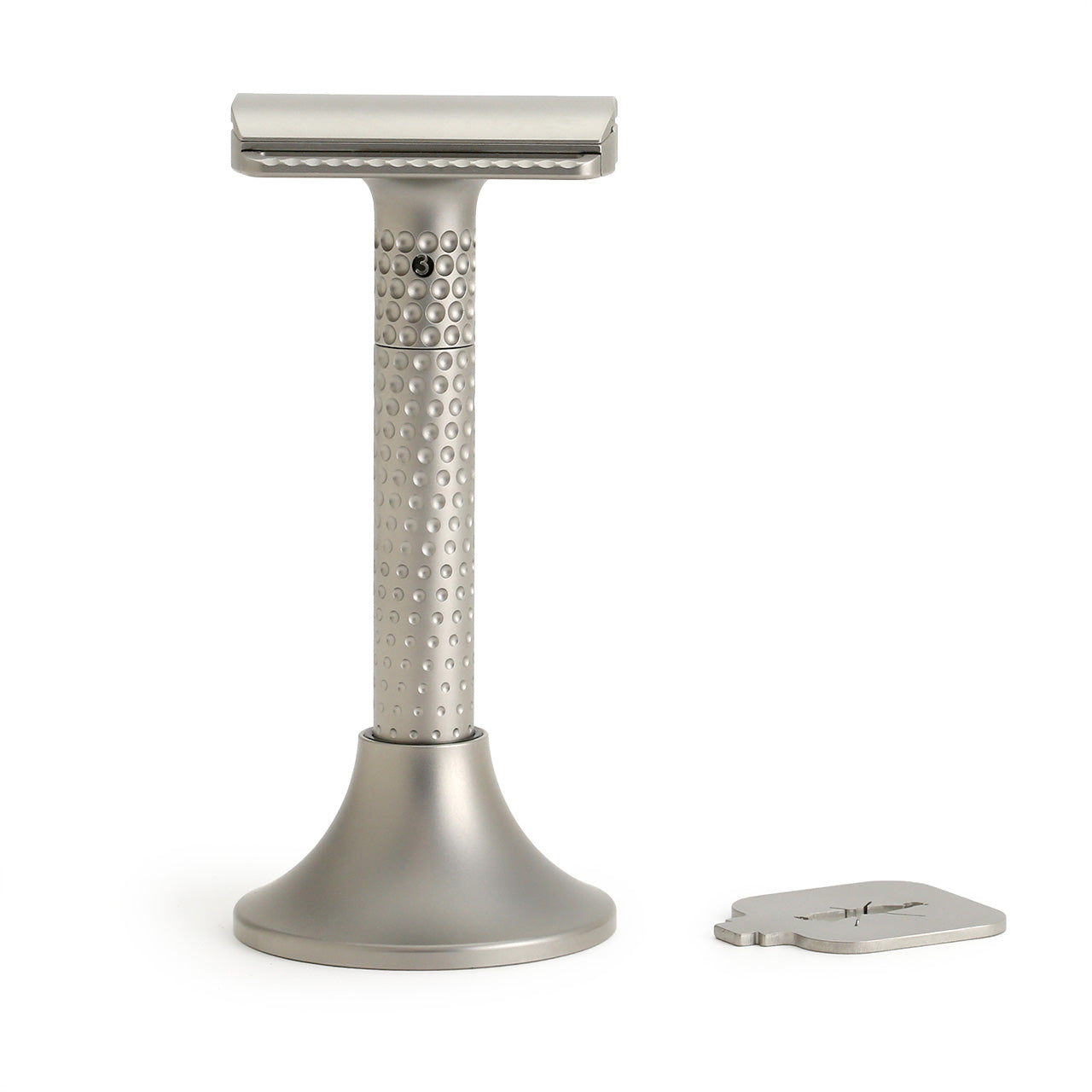 Tatara Muramasa Adjustable razor in its stand with tool