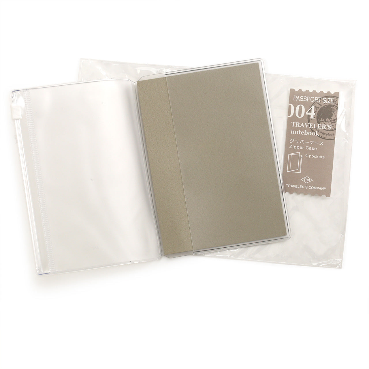 Passport size zipper case with label 004