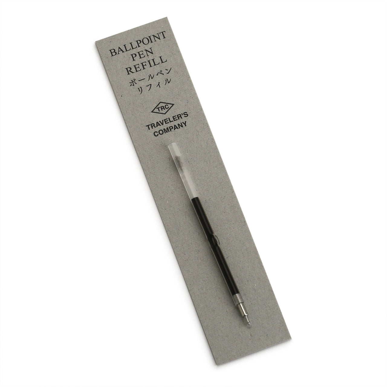 Traveeeler'scompany ballpoint pen refill on its Kraft packaging