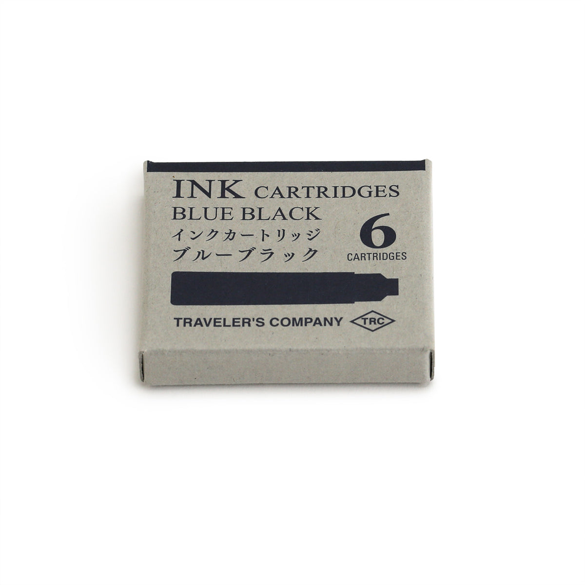 small box containing six blue-black ink cartridges