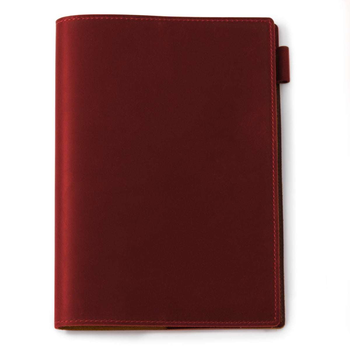 Red A5 Crazy-Horse leather notebook cover 