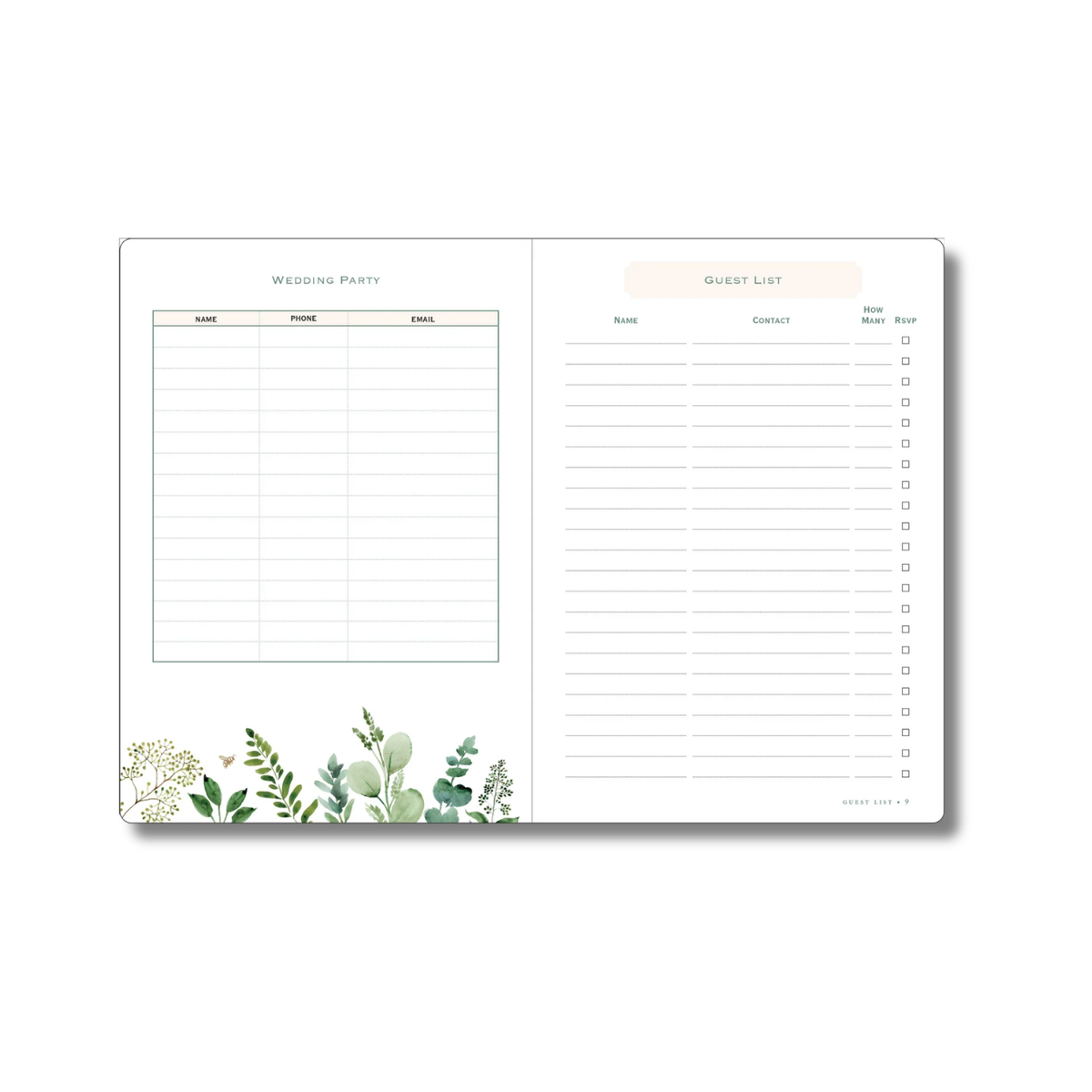 The Wedding Planner Checklist (Eucalyptus Design)