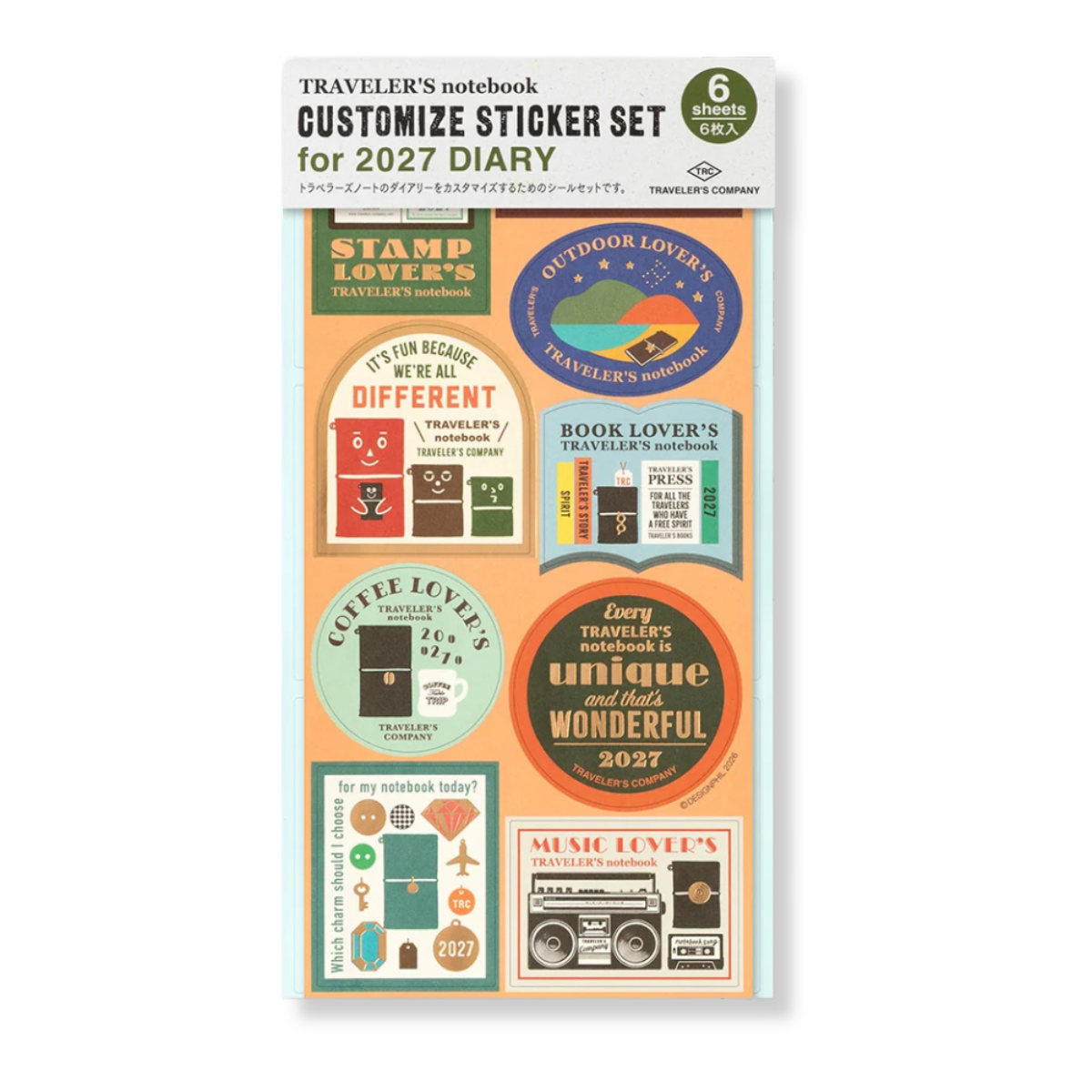Traveler's Notebook Sticker Set for 2027 Diary - Limited Edition