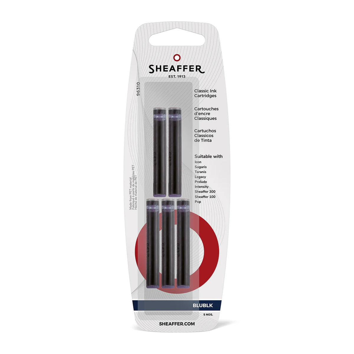 Sheaffer pen cartridge packaging on a white background