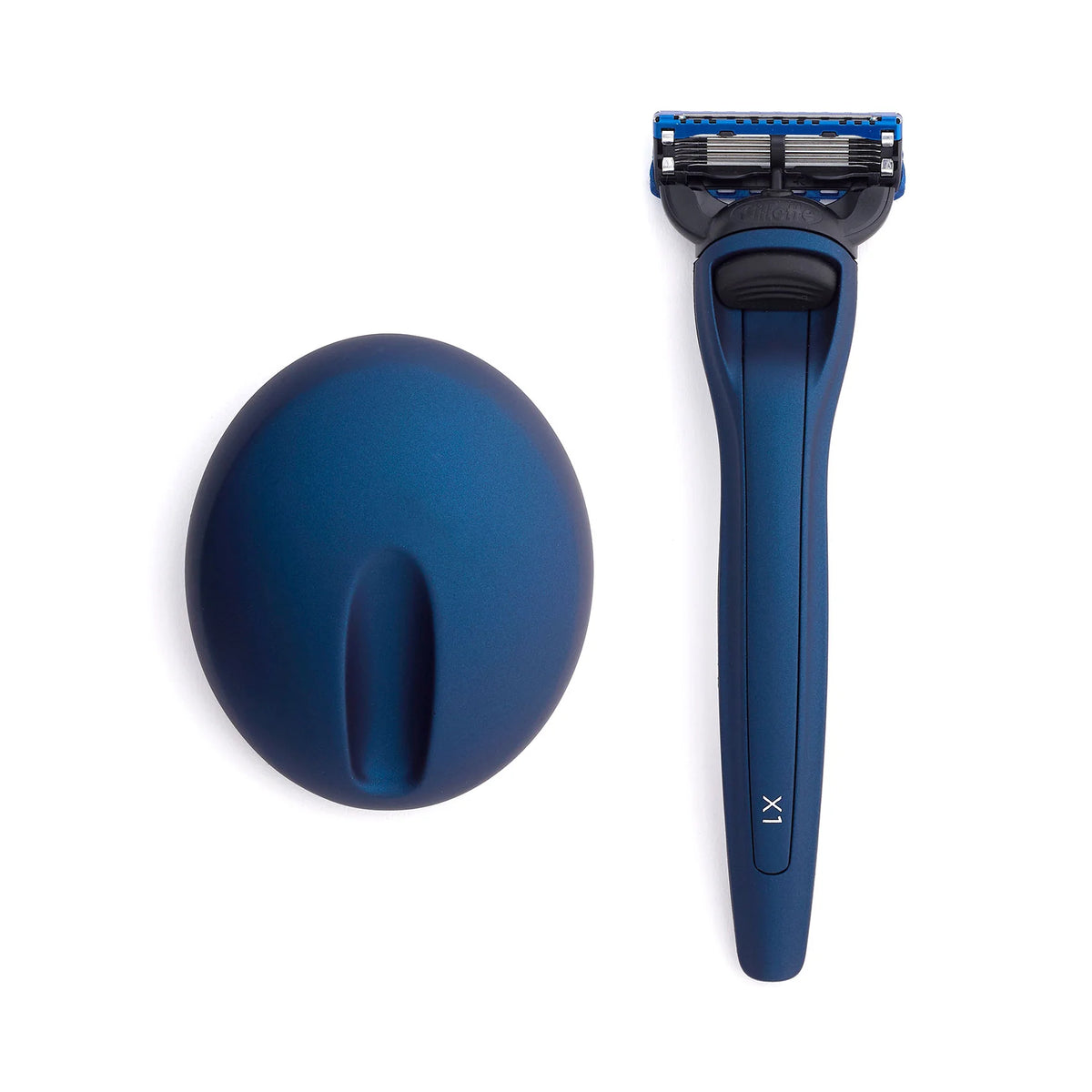 Bolin Webb X1 Gillette Fusion5 Razor - Matte Blue with Stand