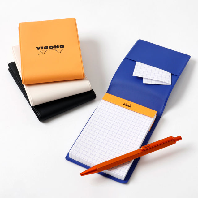 Rhodia No.11 Top Stapled Notepad A7 Grid PVC Cover