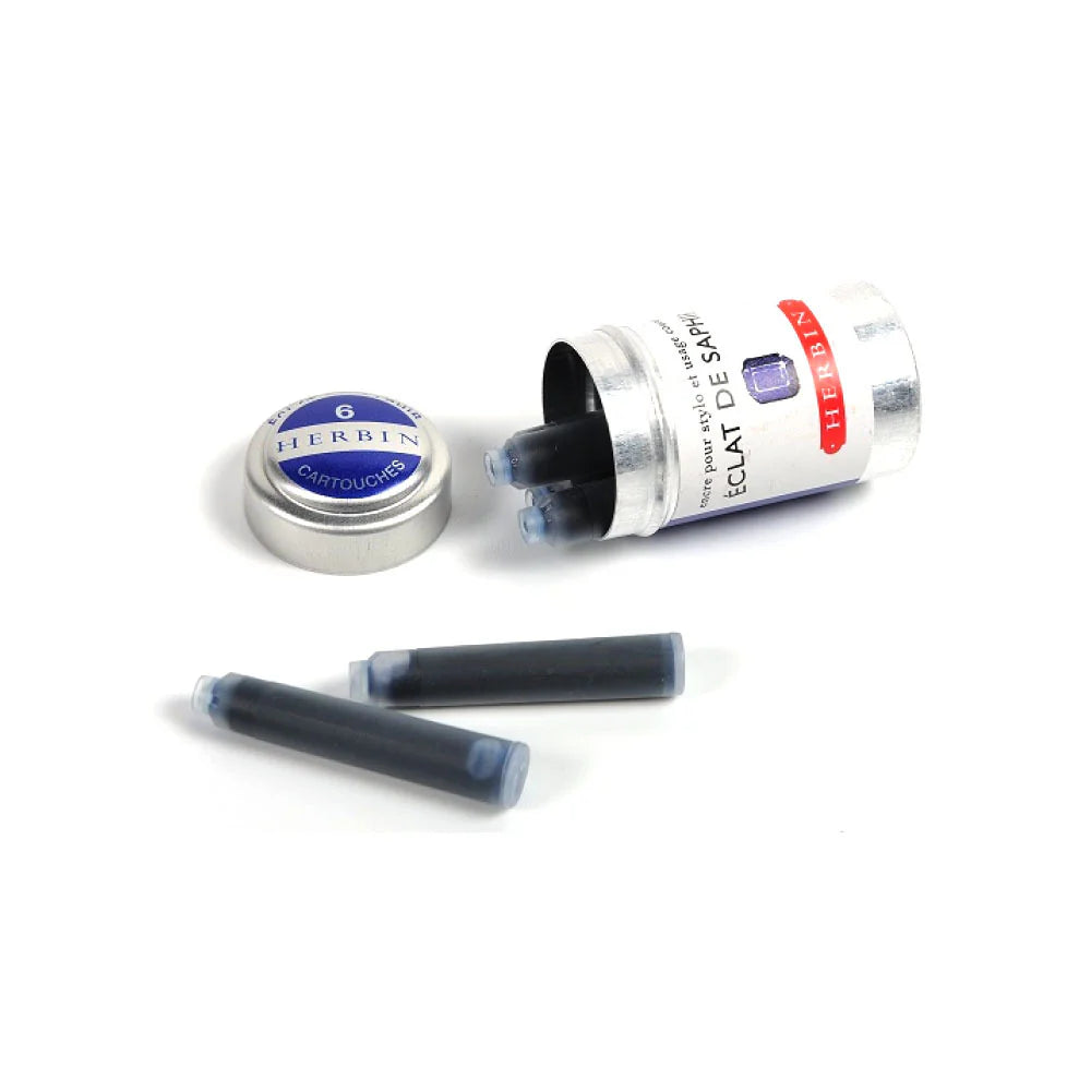 Jacques Herbin Tin of 6 Standard Ink Cartridges – Eclat de Saphir