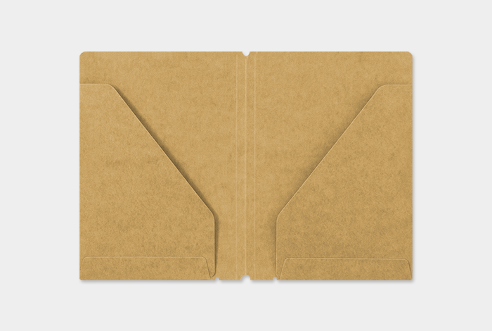 Kraft paper notebook with orange label on a white background
