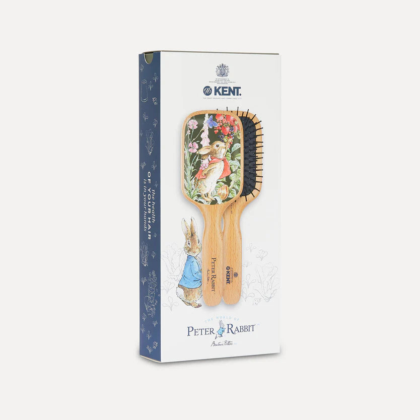 Kent Peter Rabbit themed hairbrush packaging on a white background