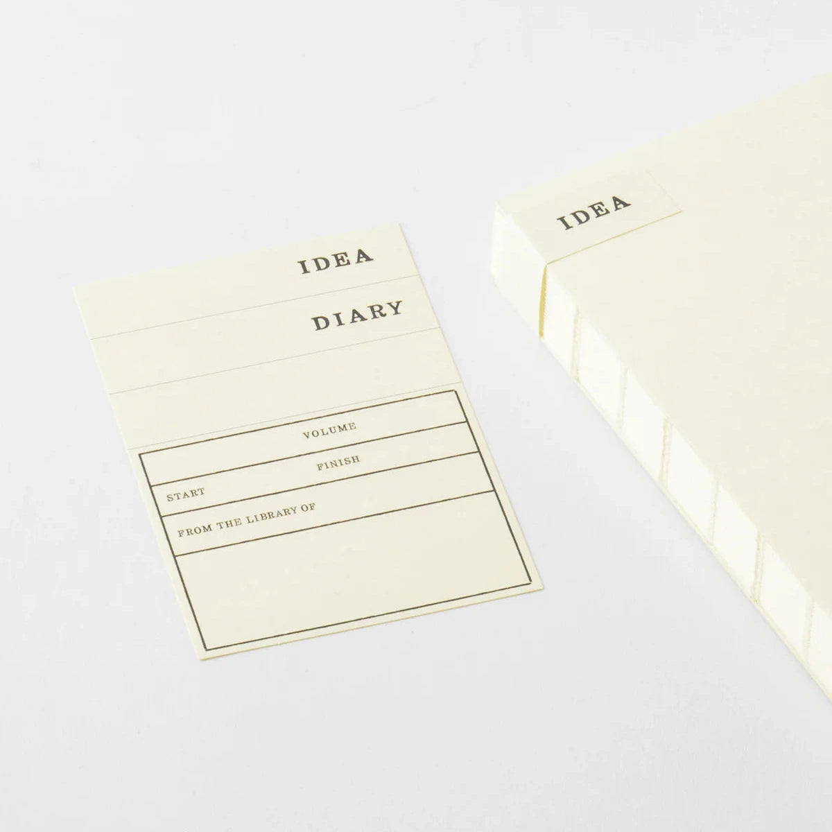 Idea Diary book with a white cover on a light gray background