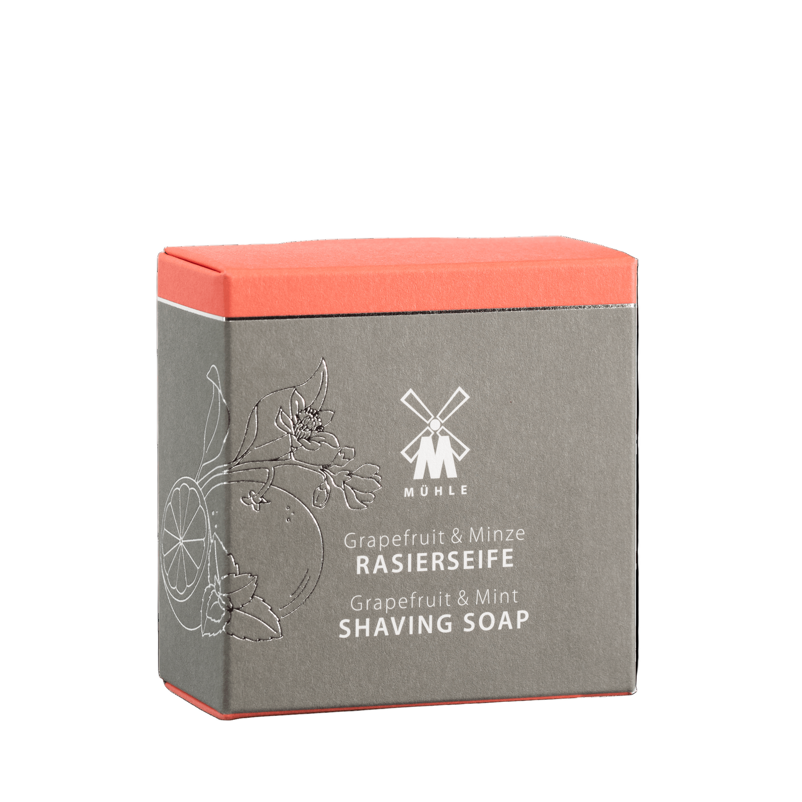 Packaging and bar of Mühle shaving soap, with branding and 'Aloe Vera' text visible.