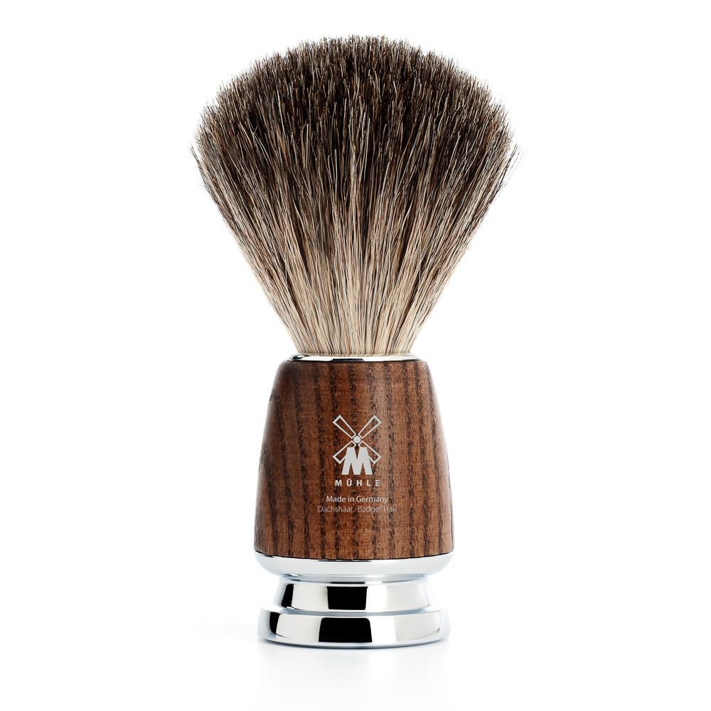 Muhle Rytmo 3 Piece Safety Razor Pure Badger Shaving Set - Steamed Ash