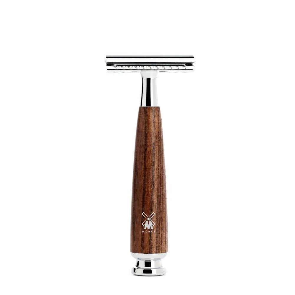 Muhle Rytmo 3 Piece Safety Razor Pure Badger Shaving Set - Steamed Ash
