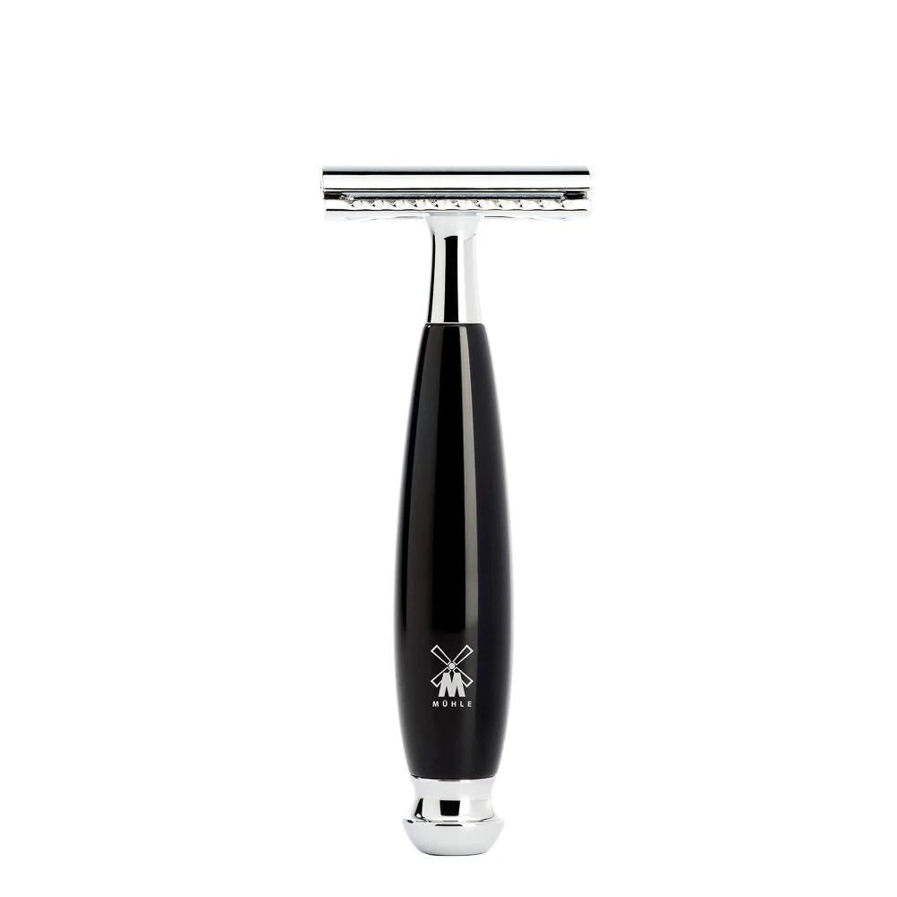 Muhle Vivo 4 Piece Safety Razor Shaving Set Pure Badger - Black Resin
