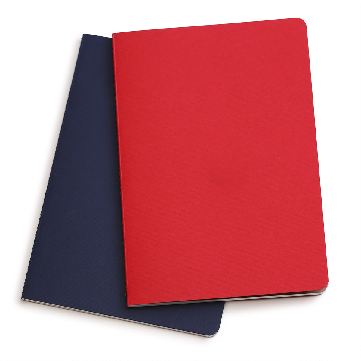 front covers of the red and blue myPaperclip A5 refill note books