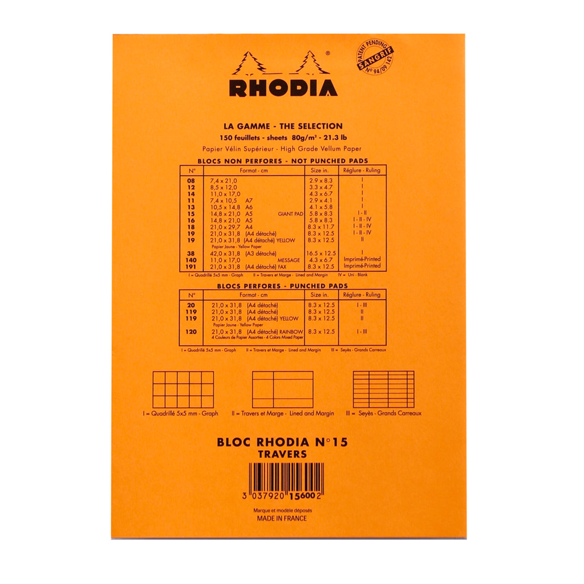 Rhodia No.16 Top Stapled Notepad A5 Orange
