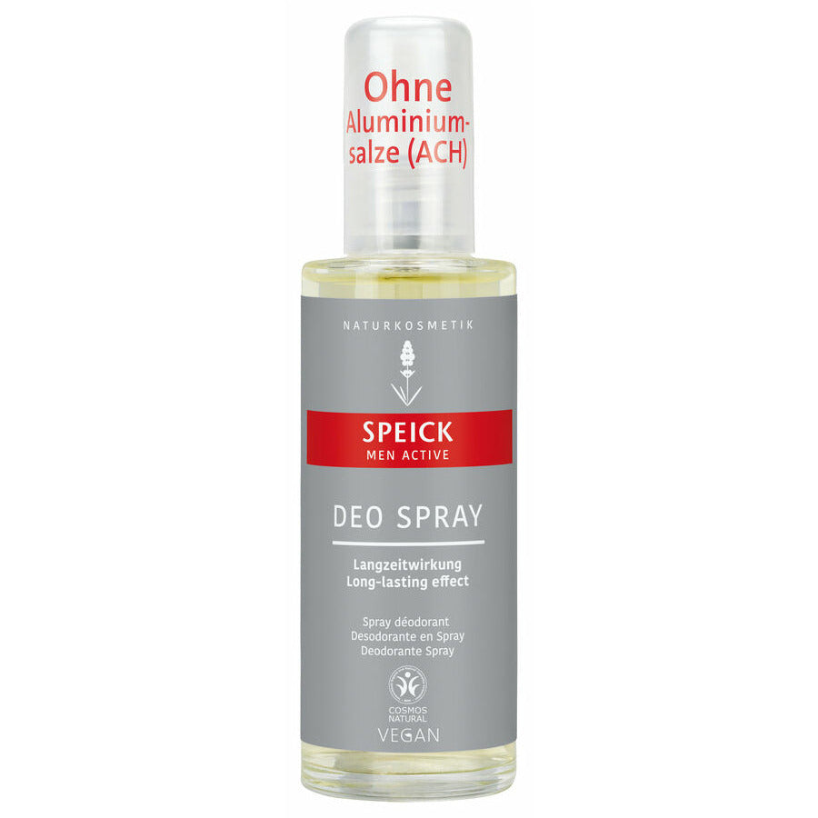 Speick Men Active deodorant spray bottle on a white background