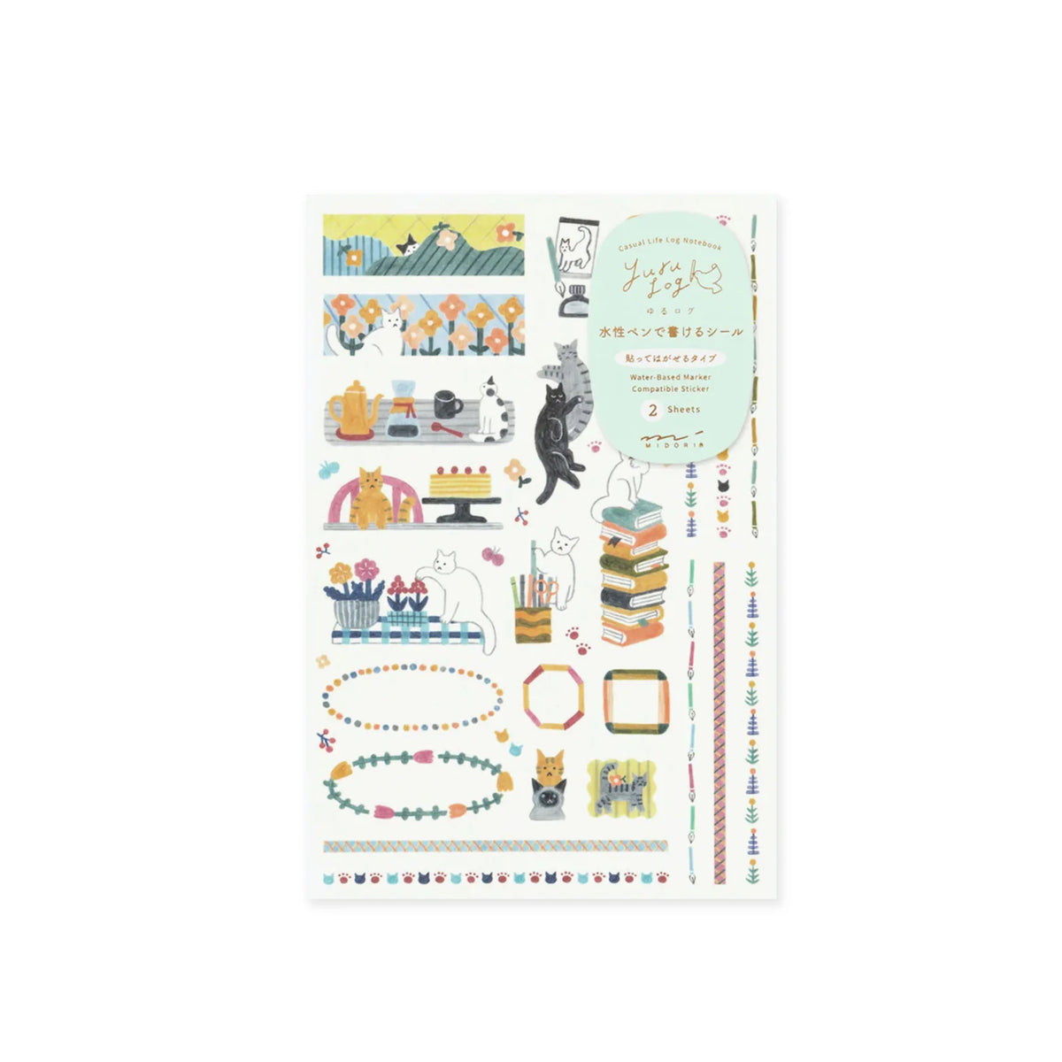 Midori Yuru Log Planner Sticker Sheets - 2 Pieces