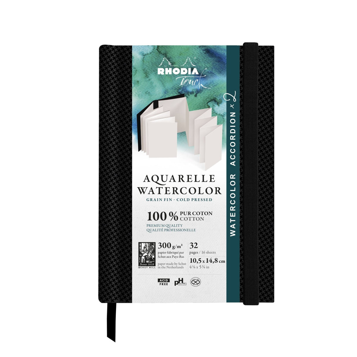 Rhodia Touch Double Accordion Watercolour Book A6 Portrait