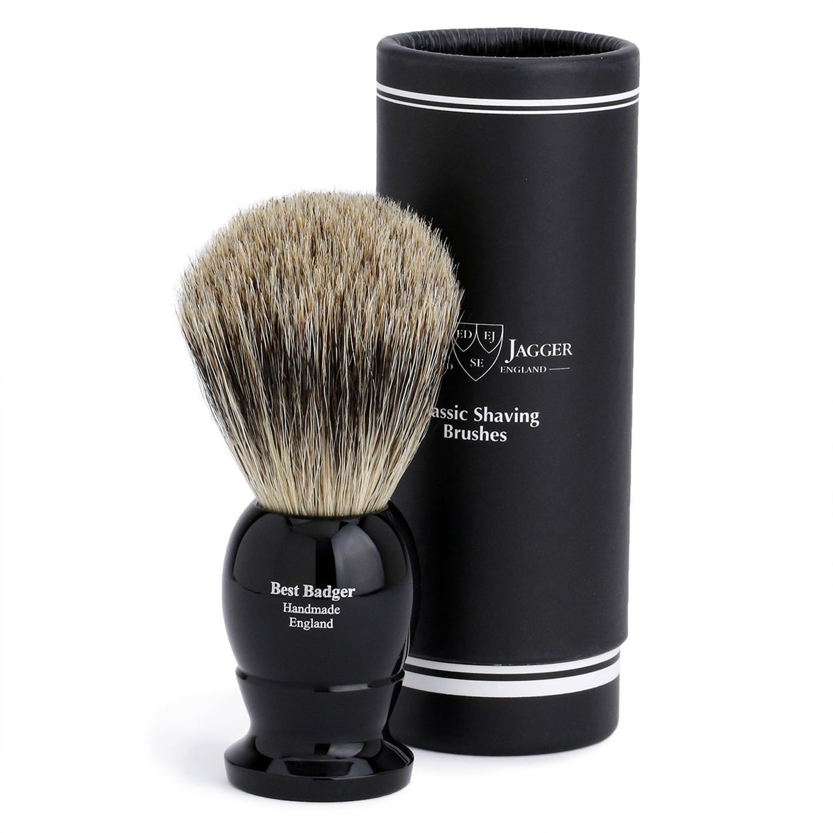 Edwin Jagger Best Badger Medium Shaving Brush - Imitation Ebony