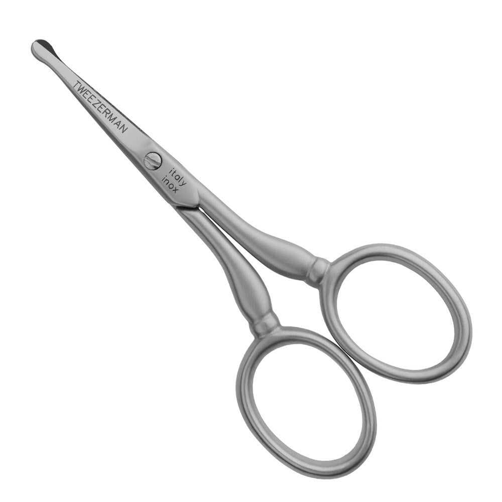 small round pointed scissors for facial hair maintenance