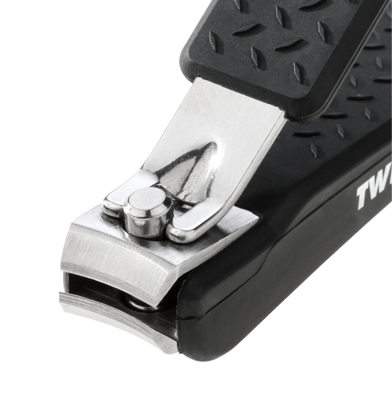 Tweezerman fingernail clippers featuring a rubber "catch" zone