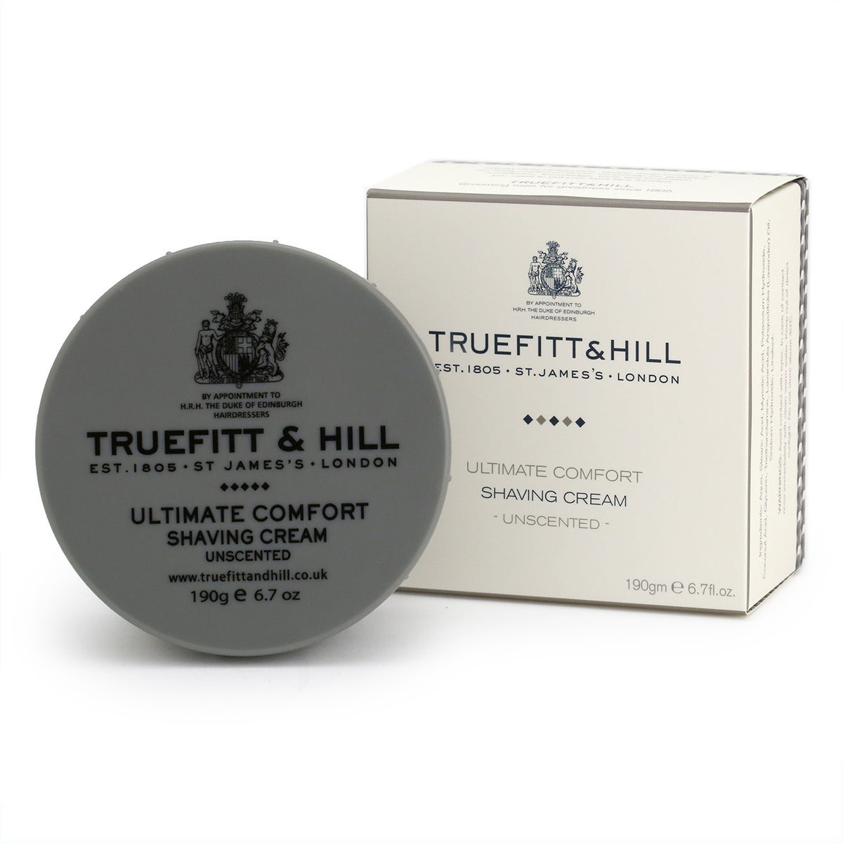 Truefitt &amp; Hill Ultimate Comfort Unscented Shave Cream Bowl 190g