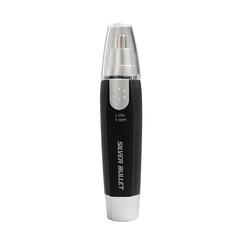 Silver Bullet Nose Hair Trimmer with protective cap on