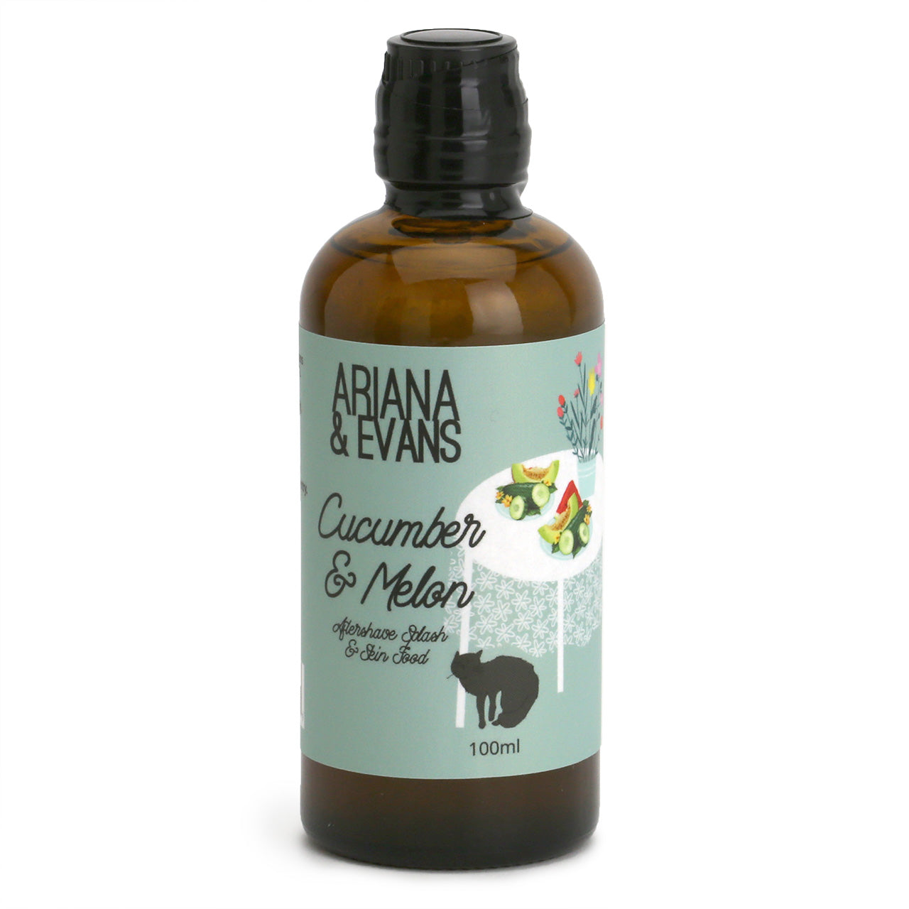 Ariana & Evans Cucumber & Melon After Shave Splash Skinfood in an amber bottle