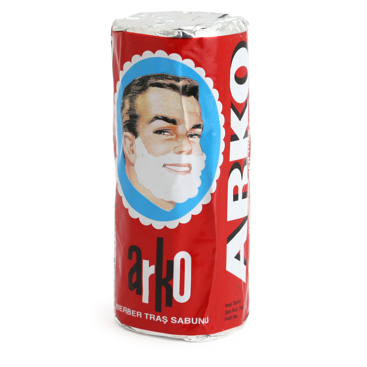 Arko shave stick in printed foil wrapper