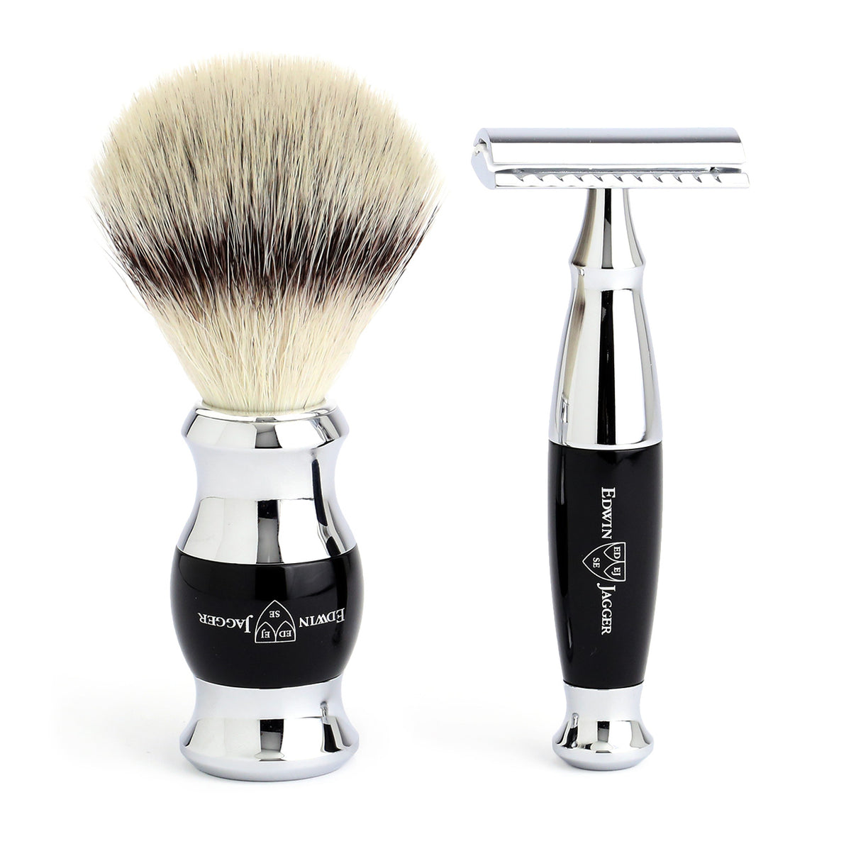 Imitation Ebony Safety Razor &amp; Shaving Brush