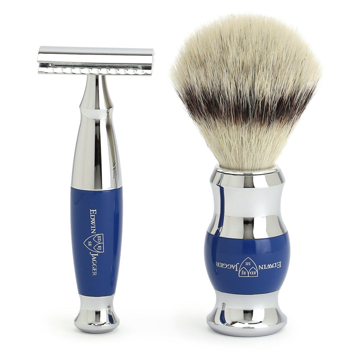 Blue Safety Razor &amp; Shaving Brush