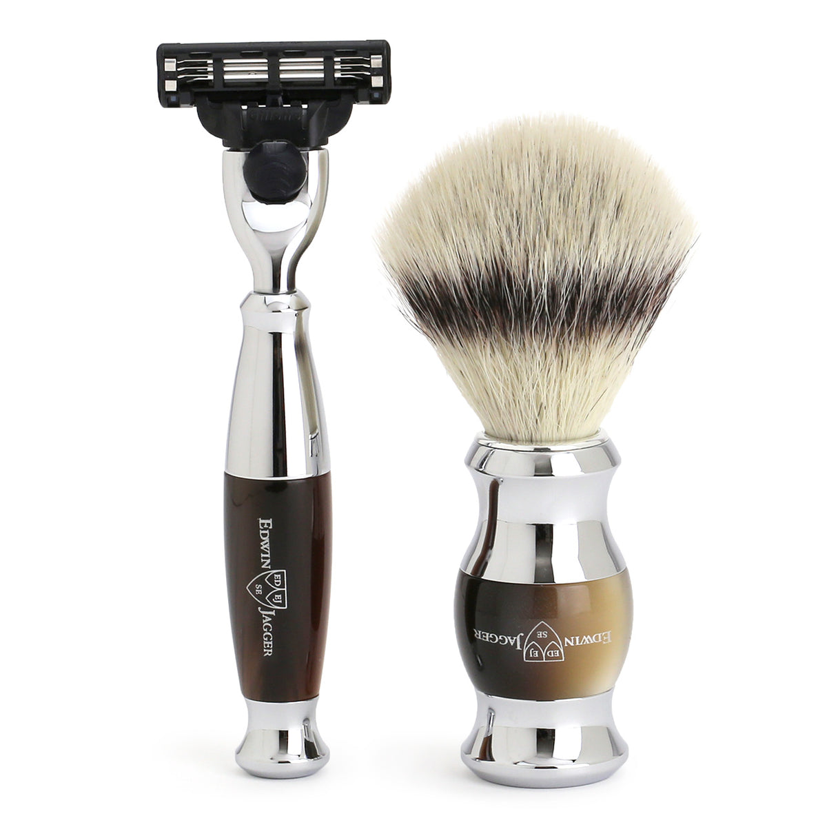 Mach3 Razor and Cruelty-Free Shaving Brush in Imitation Light Horn
