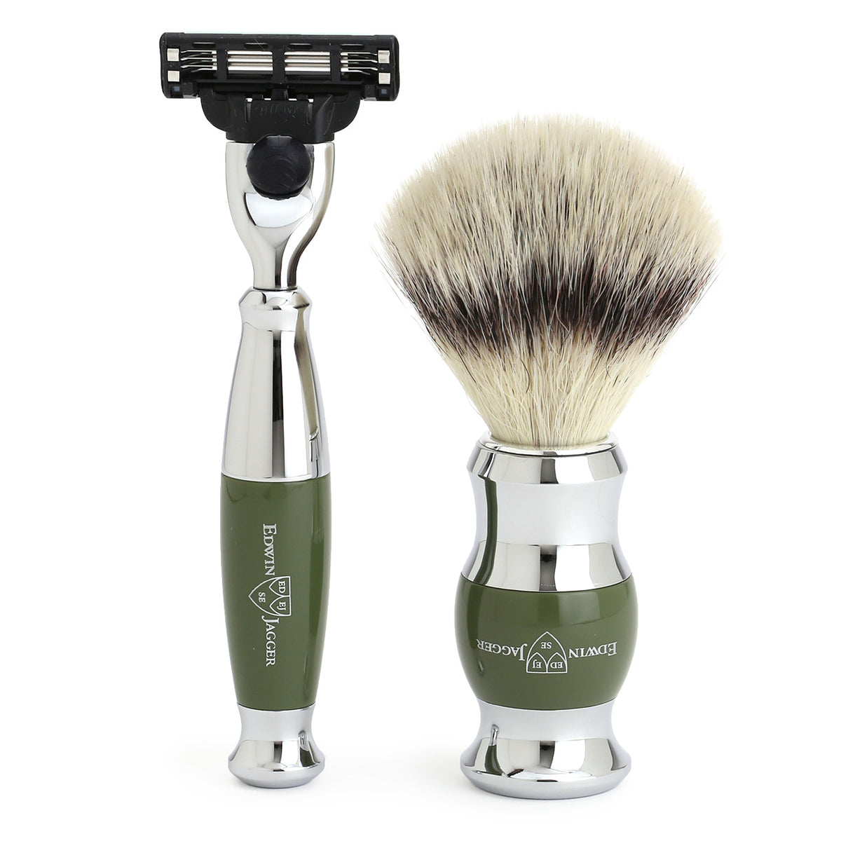 Mach3 Razor and Cruelty-Free Shaving Brush in Olive Green