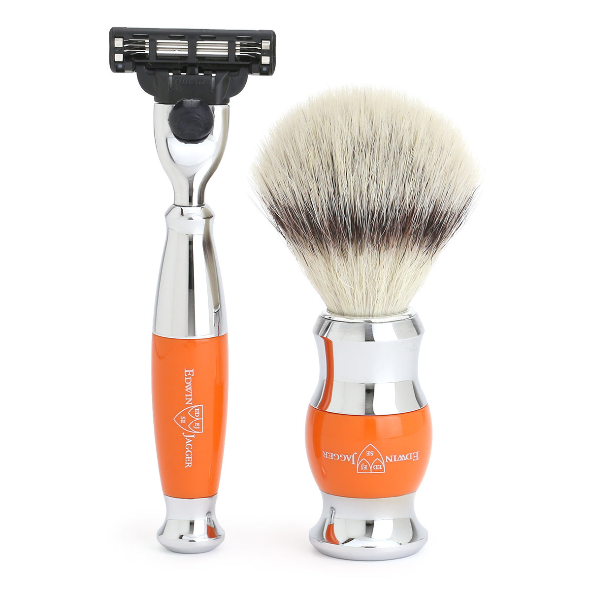 Mach3 Razor and Cruelty-Free Shaving Brush in Orange