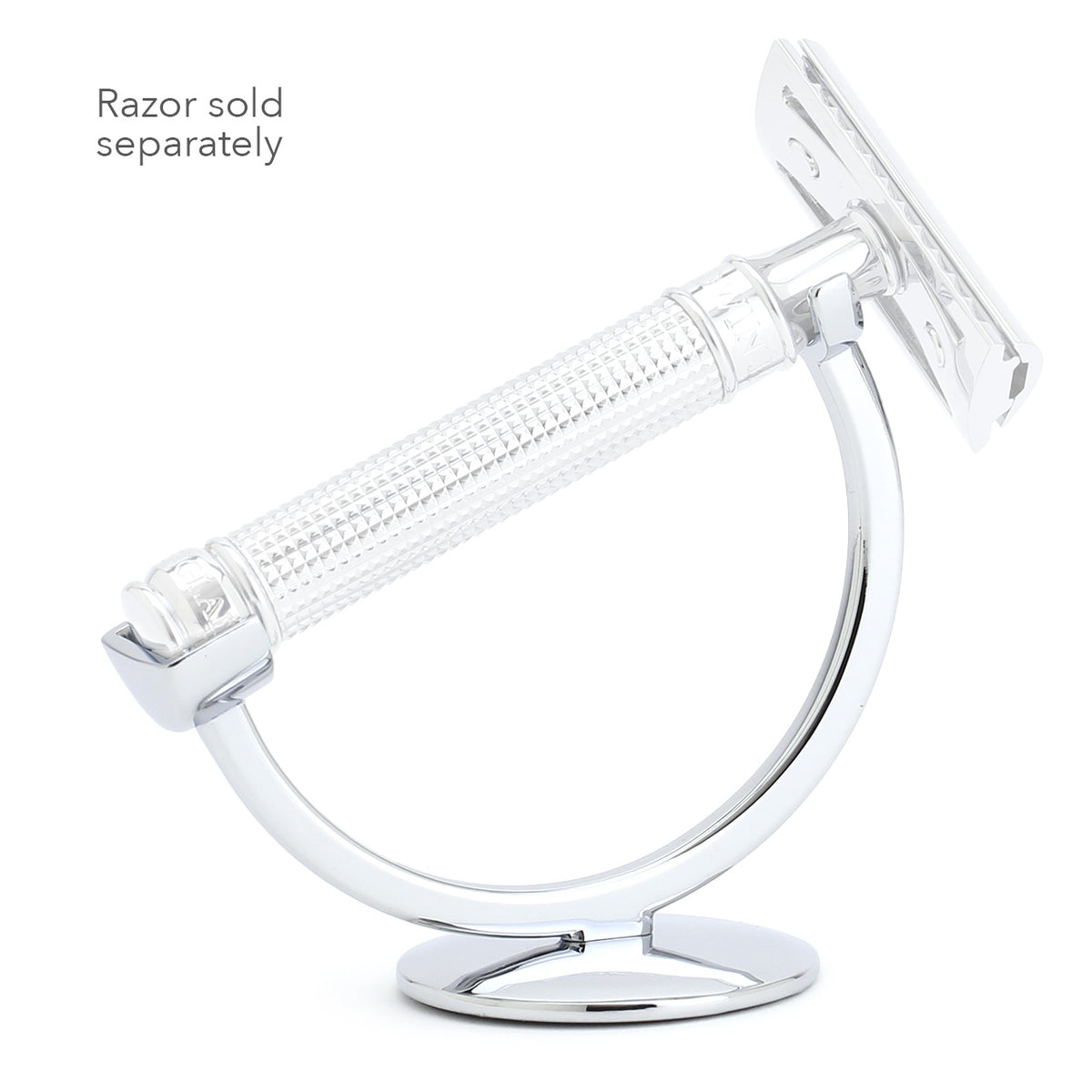 Edwin Jagger Razor Stand with example of razor fitting
