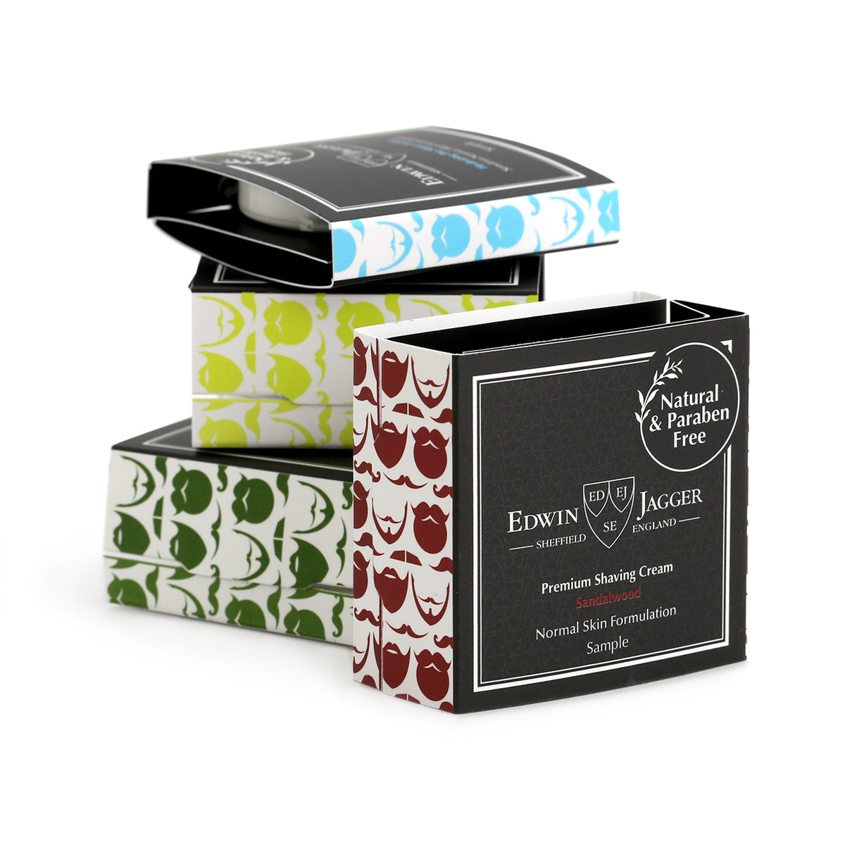 Edwin Jagger sample-sized packets of Shaving Cream and Aftershave Lotion, or Hydrating Pre Shave Lotion