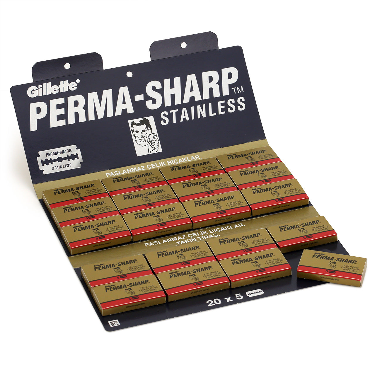 Pack of 100 Gillette Permasharp DE Razor Blades