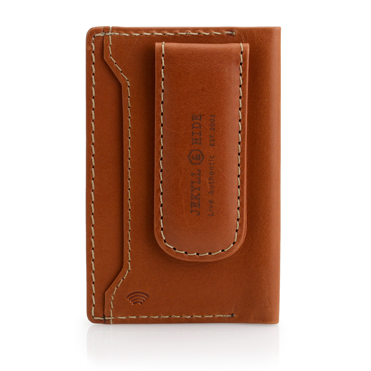 Jekyll and Hyde Card Holder with Money Clip, Roma Tan
